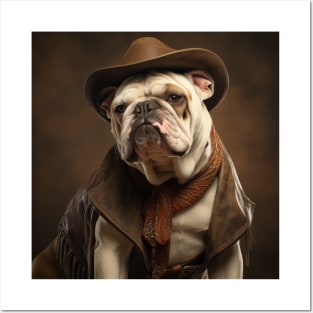 Cowboy Dog - Bulldog Posters and Art